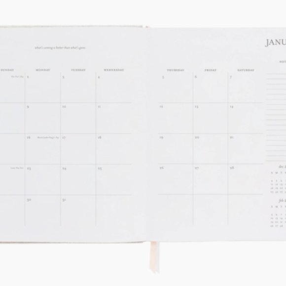 2023 Desk Agenda Planner Notebook by Sugar Paper in Flax color with gold finish - Picture 2 of 2